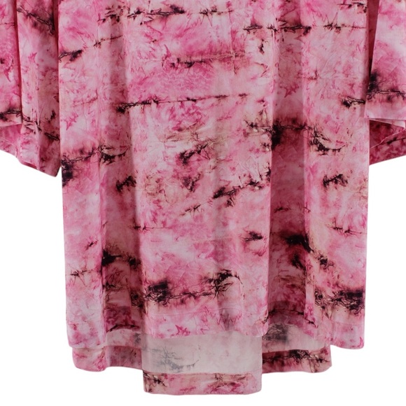 Soft Surroundings Abilene Tunic Top Pink Geode Watercolor Tiedye Size XL - Picture 4 of 10